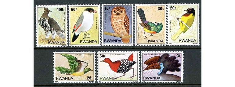 RWANDA 1980 - PASARI - SERIE DE 8 TIMBRE - NESTAMPILATA - MNH / pasari558
